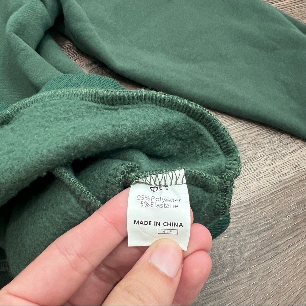 Women’s Green Quarter-Zip Sweater Dark Green Size Small Fleece - Picture 6 of 6